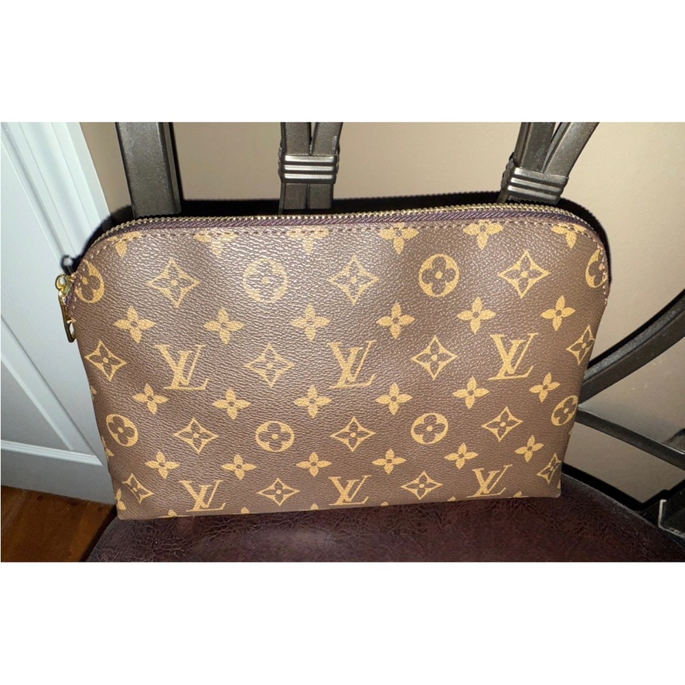 LV Designer Luxury Inspired Makeup Toiletry Pouch Clutch Bag BROWN NEW